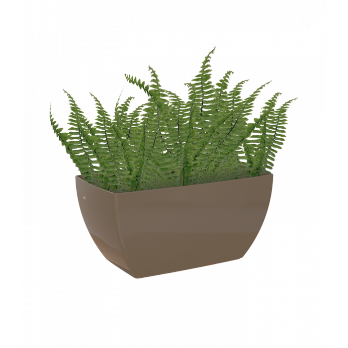 plastic-pot-recyclable-plant-box-glossy-brown-plant