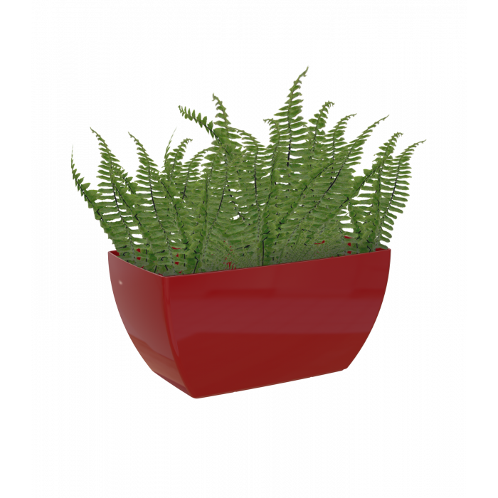 plastic-pot-recyclable-plant-box-glossy-red-plant